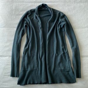 Pink Clover emerald green two pocket cardigan, size S